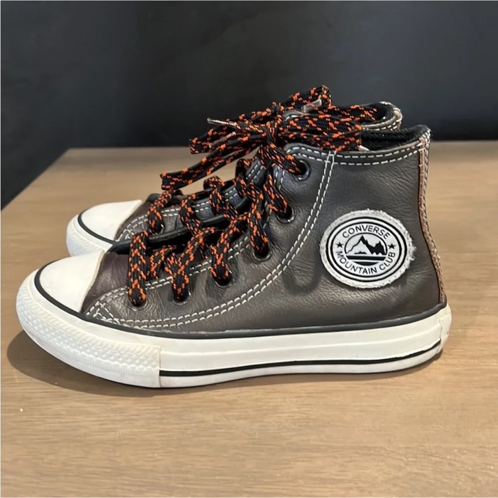 Authentic Converse designer little boys leather high tops sneakers sz 11